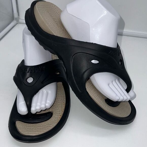 Nothinz Adult Thong Sandals Black L11-12 M9-10 - Picture 2 of 8